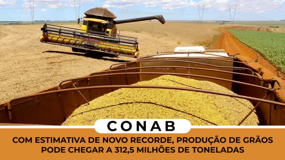 Com estimativa de novo recorde, produção de grãos pode chegar a 312,5 milhões de toneladas.