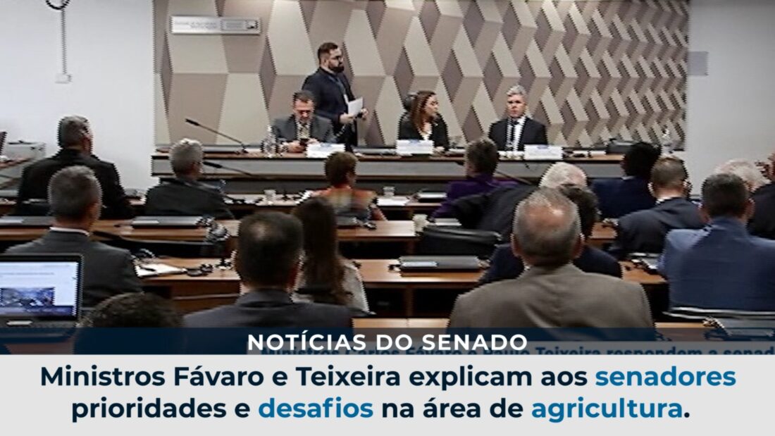 Ministros Fávaro e Teixeira explicam aos senadores prioridades e desafios na área de agricultura.