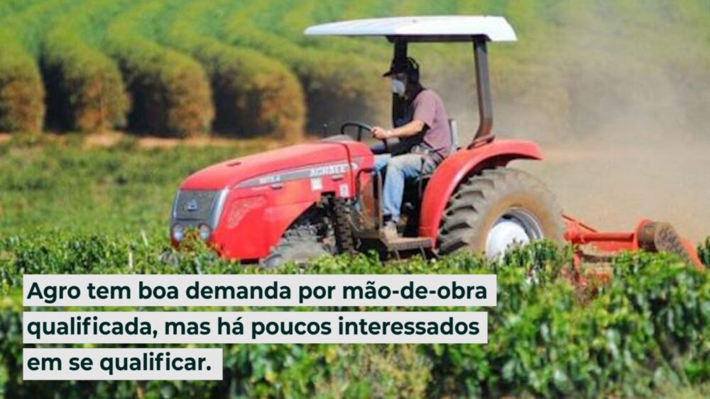 Agro tem boa demanda por mão-de-obra qualificada, mas há poucos interessados em se qualificar