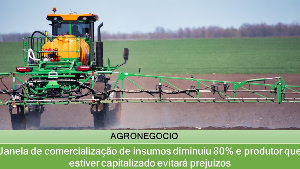 Janela de comercialização de insumos diminuiu 80% e produtor que estiver capitalizado evitará prejuízos