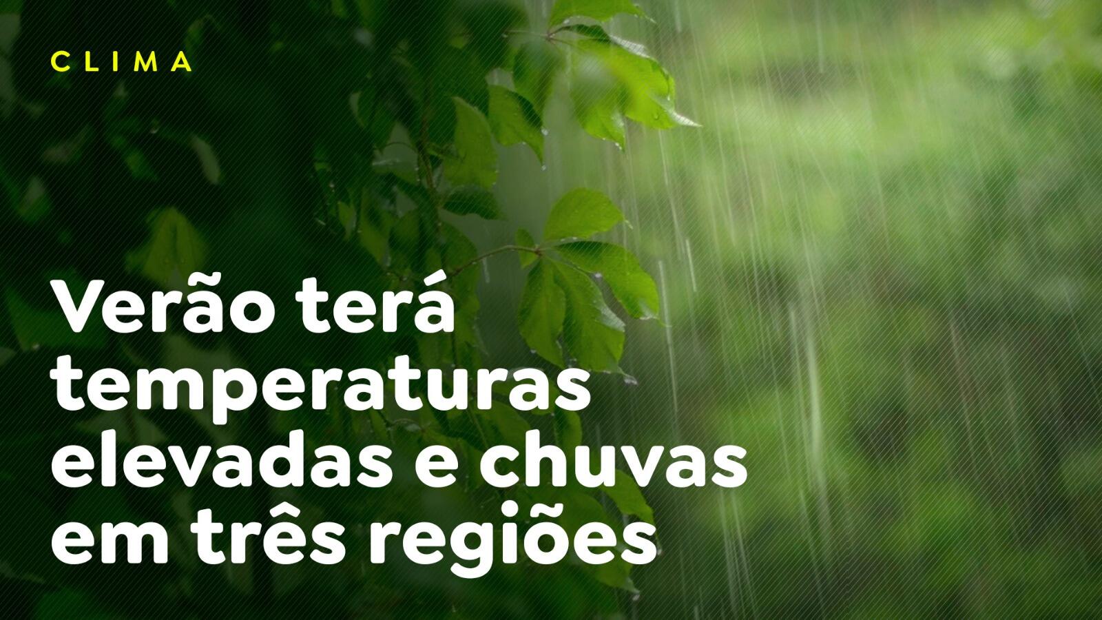 Verão terá temperaturas elevadas e chuvas em três regiões
