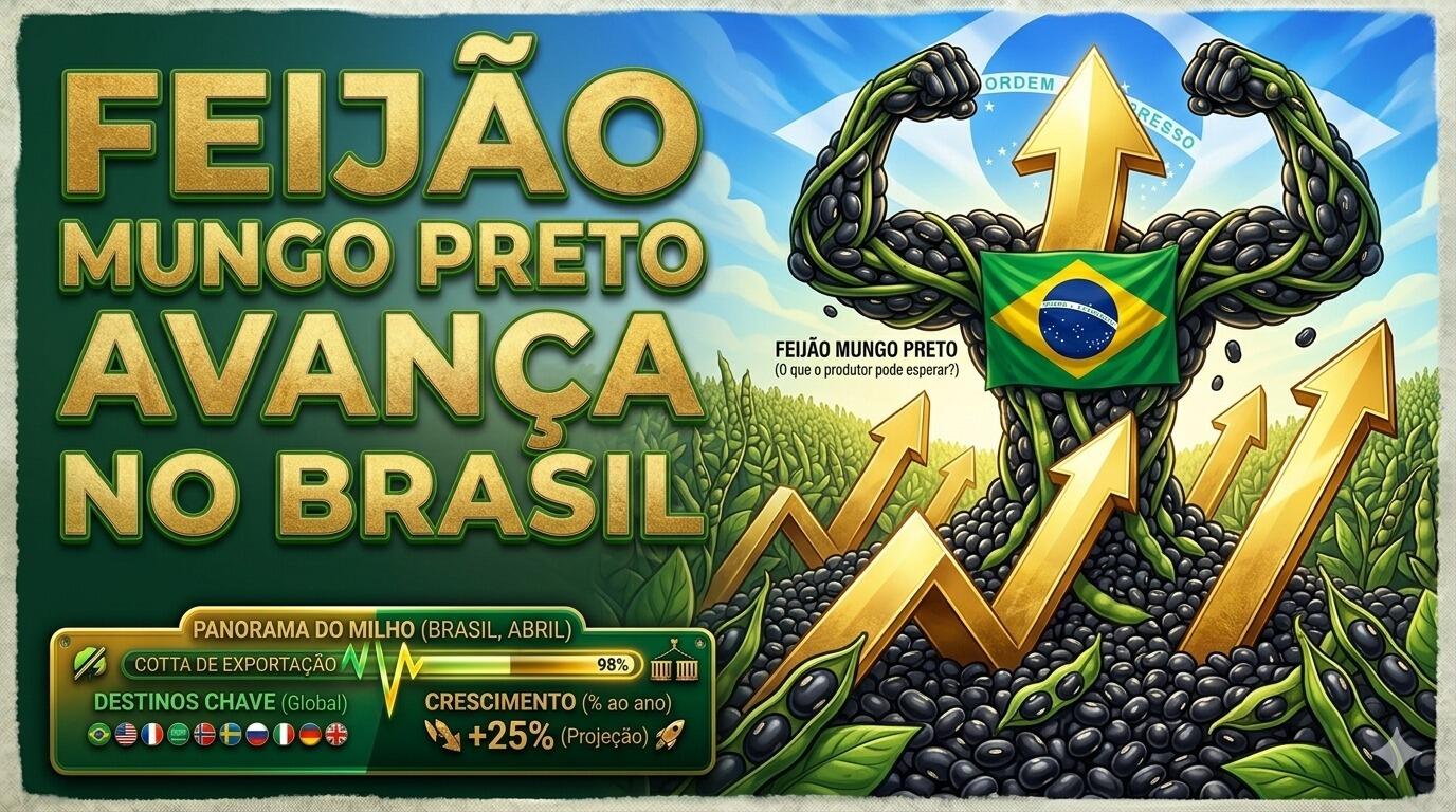 Feijão mungo preto avança no Brasil e atrai interesse de exportadores globais