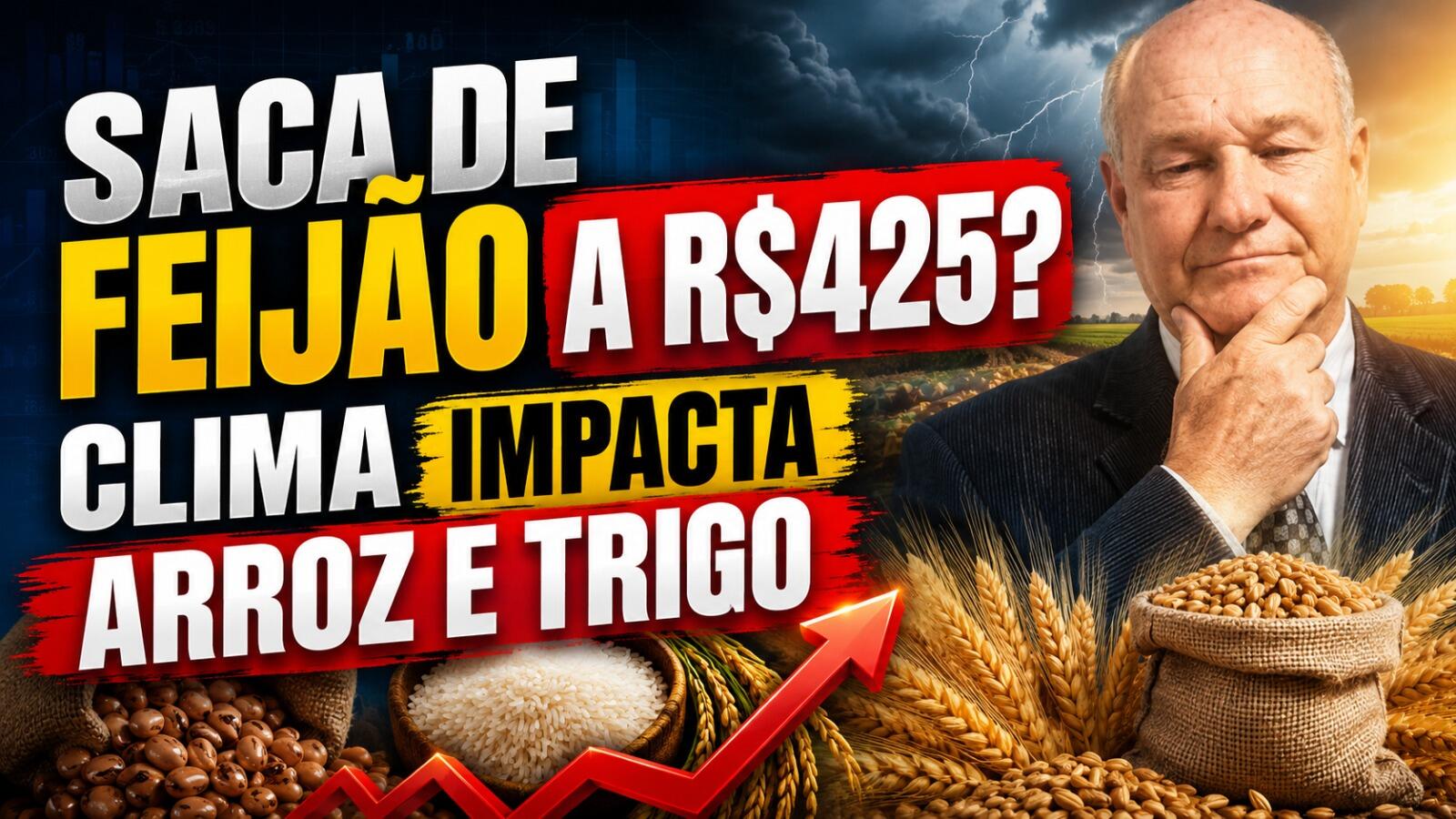 Saca de feijão a R$425? Clima impacta arroz e trigo