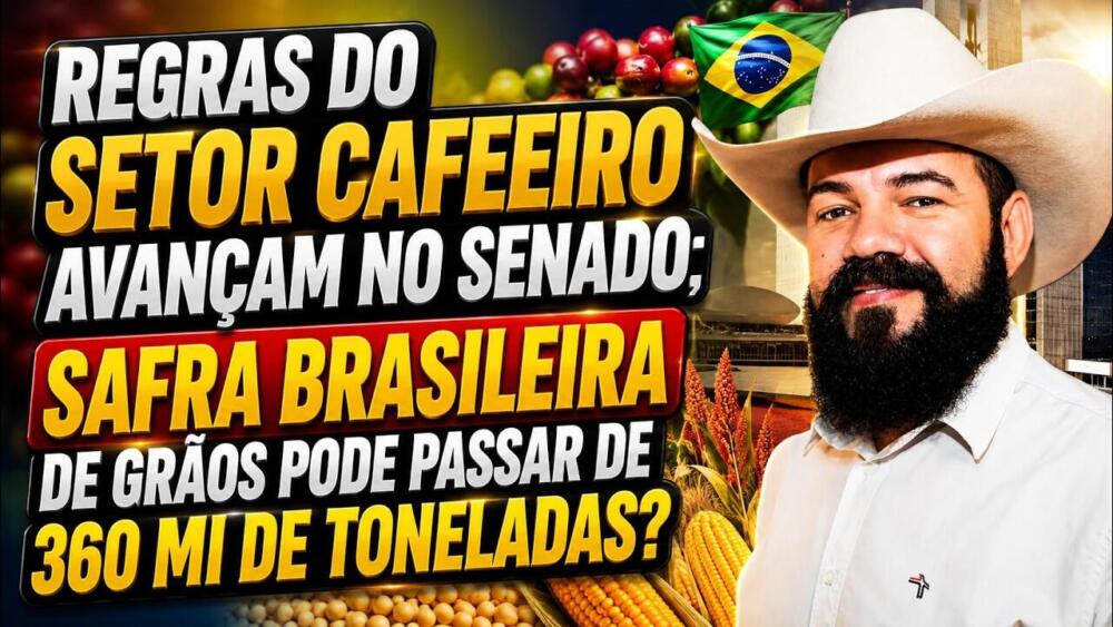Regras do setor cafeeiro avançam no Senado; Safra brasileira de grãos pode passar de 360 mi de ton
