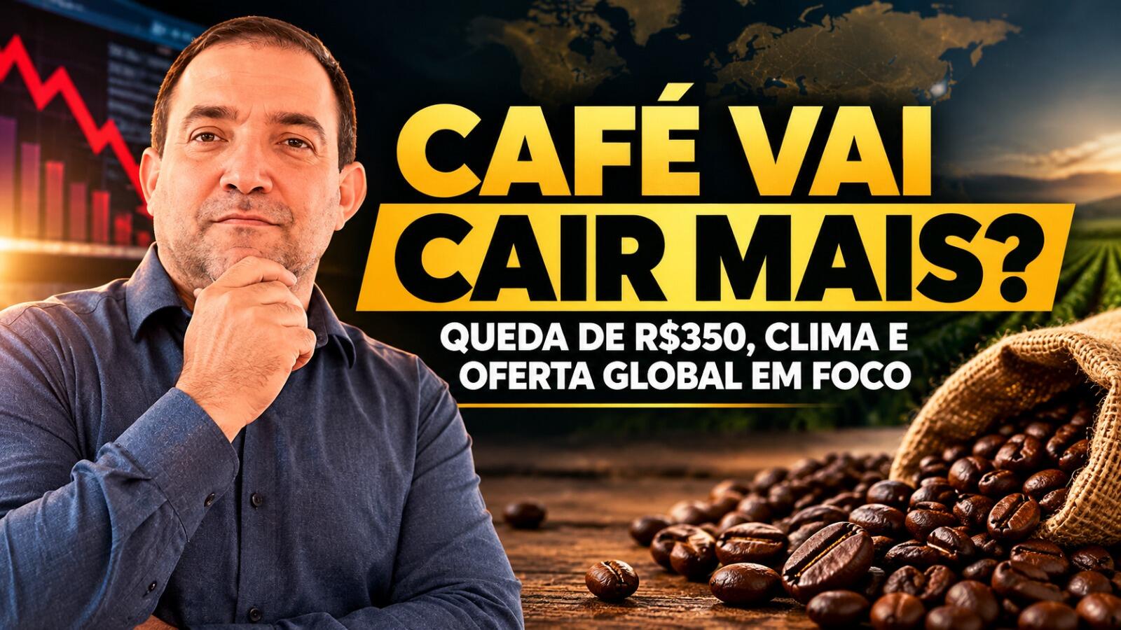 Café Vai Cair Mais? Queda de R$350, Clima e Oferta Global em Foco