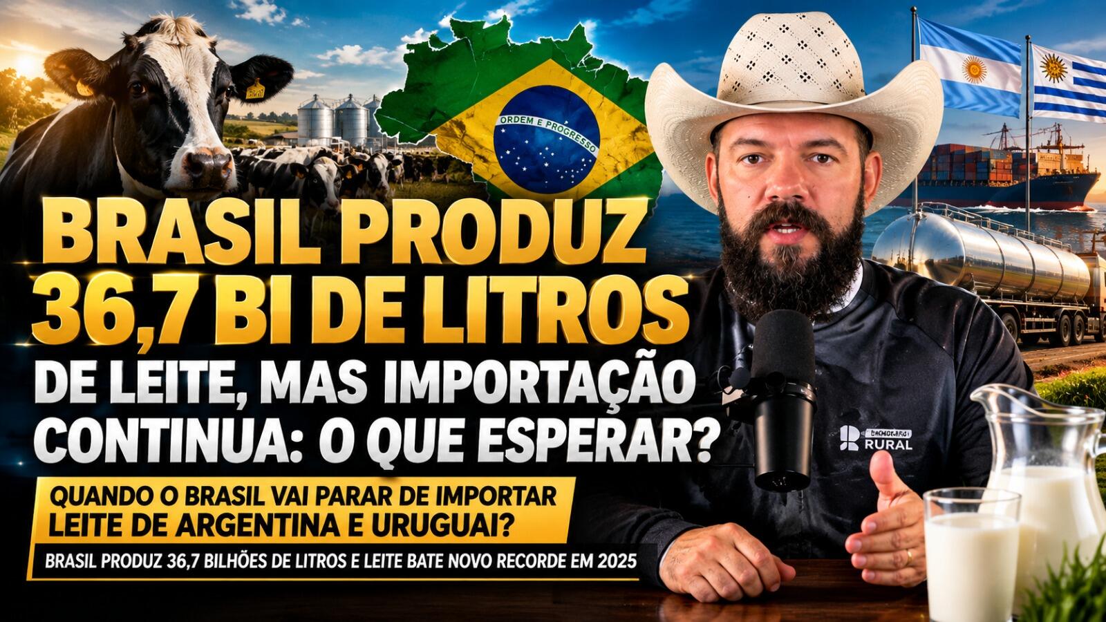 Brasil Produz 36,7 Bi de Litros de Leite, Mas Importação Continua: O Que Esperar?