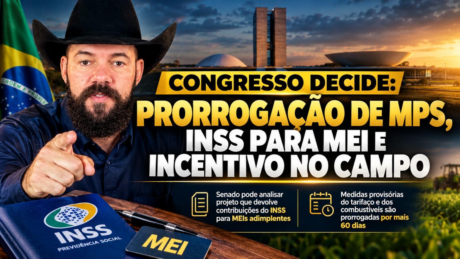 Congresso Decide: Prorrogação de MPs, INSS para MEI e Incentivo no Campo
