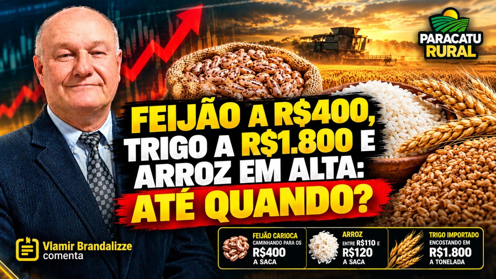 Feijão a R$400, Trigo a R$1.800 e  Arroz em Alta: Até Quando?