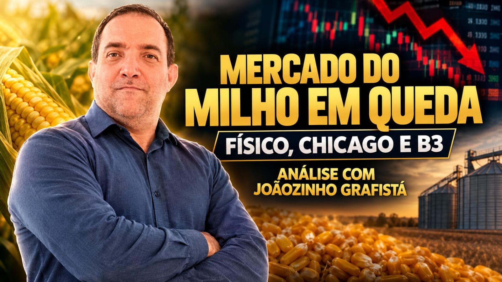 Mercado do Milho em Queda – Físico, Chicago e B3 – Análise com Joãozinho Grafista