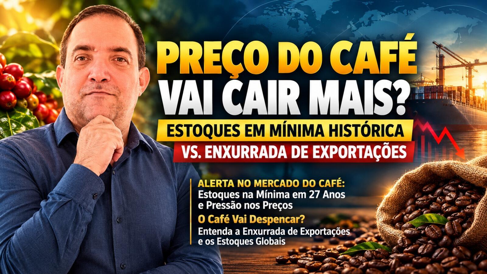 Preço do Café Vai Cair Mais? Estoques em Mínima Histórica vs. Enxurrada de Exportações